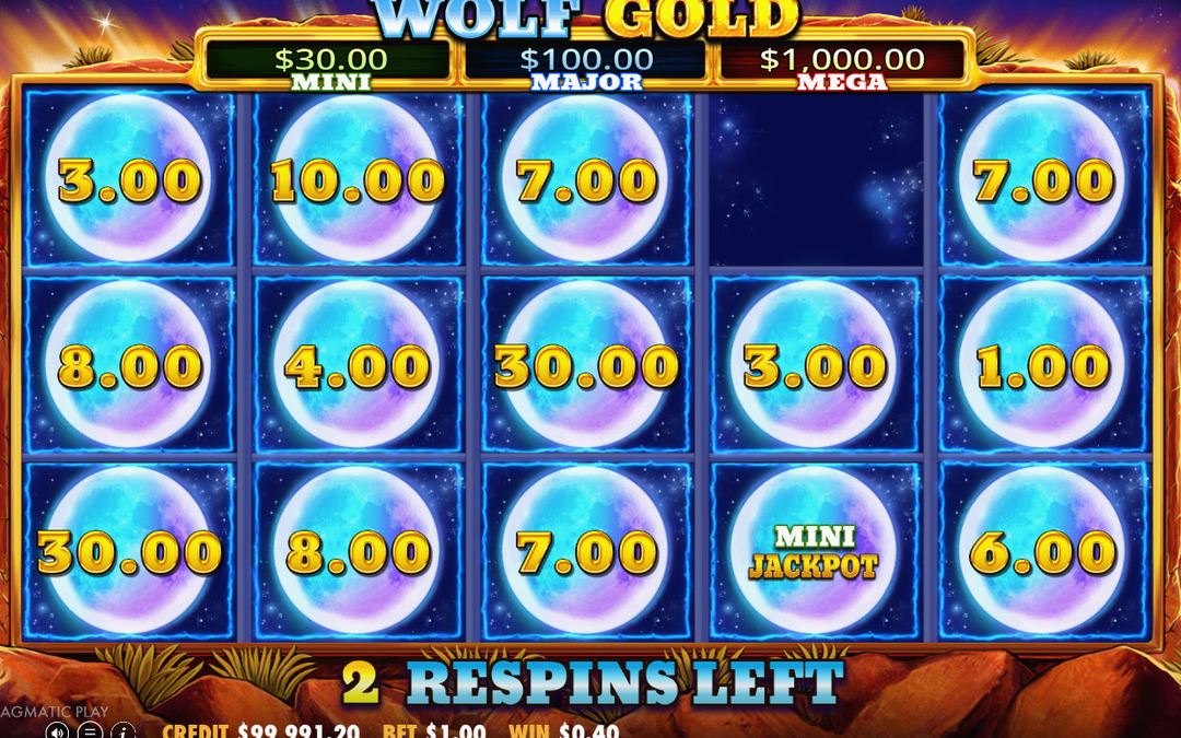 Money Respin board with the respins counter and money symbols