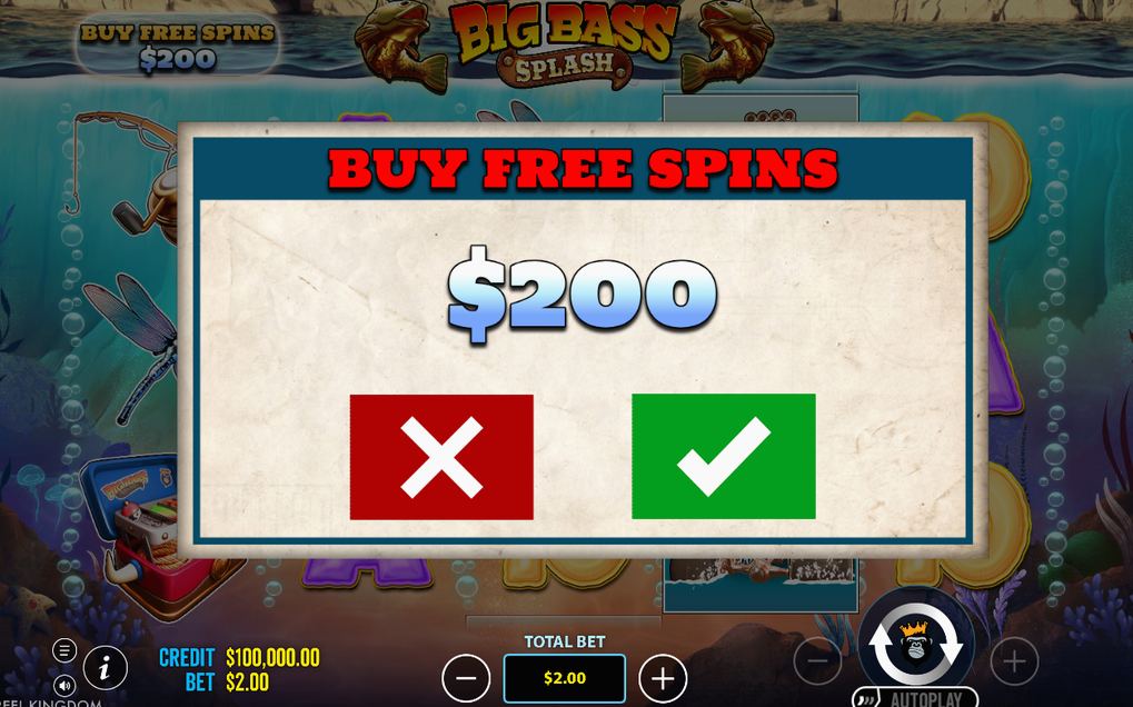 Bonus screen with fish MONEY symbols and collected values