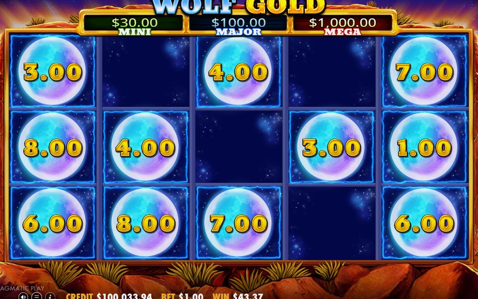Free Spins screen with reels 2-3-4 as one giant symbol