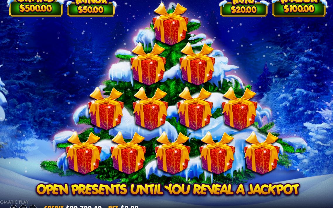 Bonus Pick Game: gift pyramid on a Christmas tree